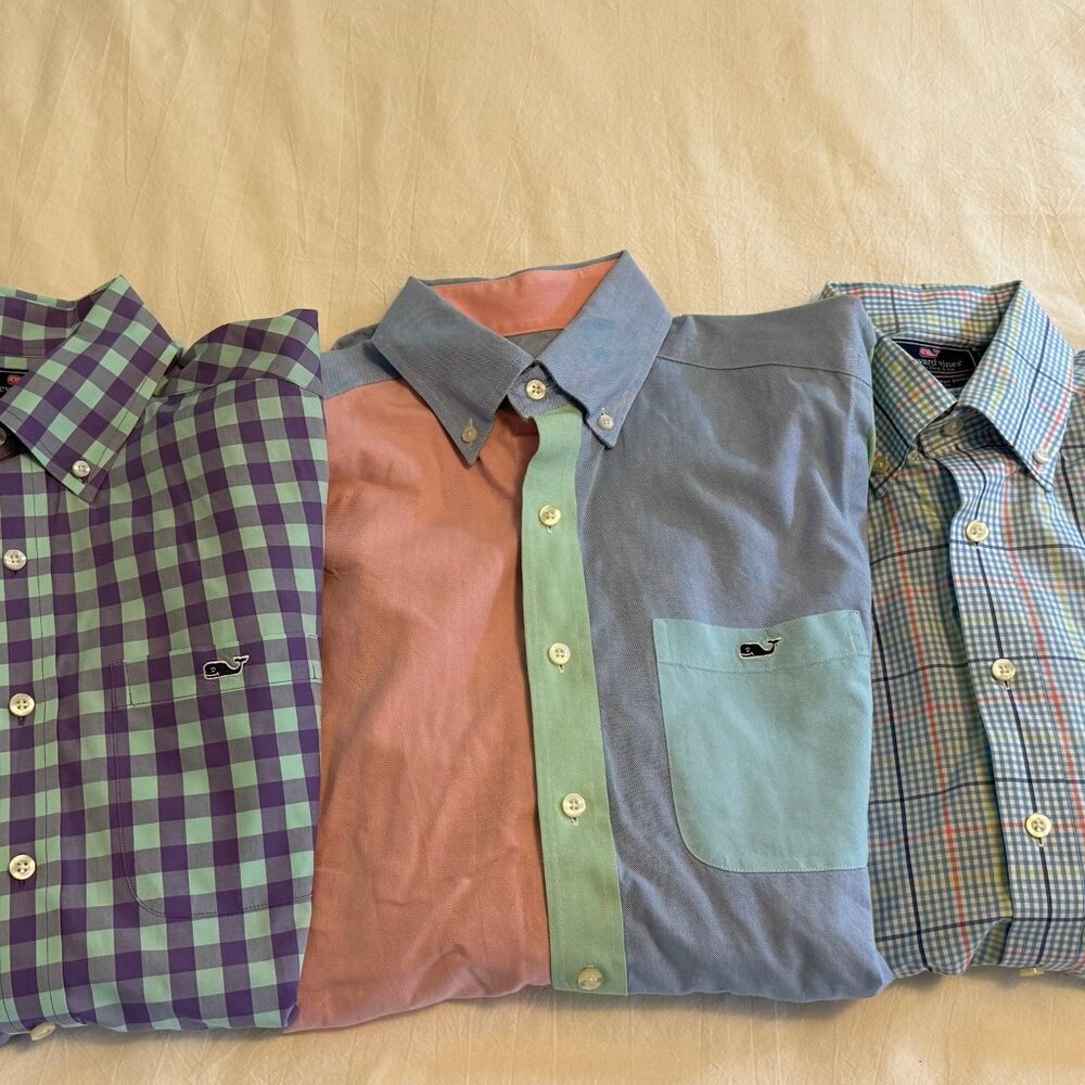 Vineyard Vines Slim Fit Dress Shirts Size Small (all 3 together)